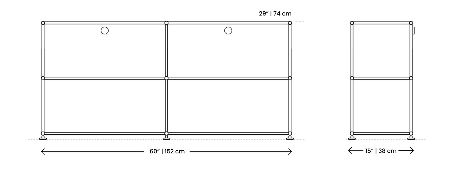 Dimensions Haller Credenza Desktop