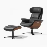 Elvin Leather Recliner and Ottoman