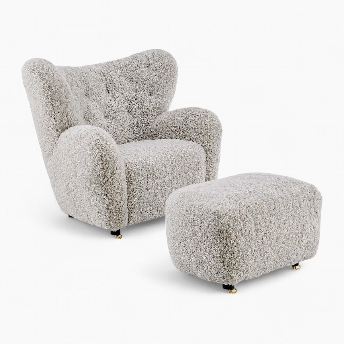 The-Tired-Man-Lounge-Chair-and-Footstool-3-Grey-Mist The Tired Man Lounge Chair and Ottoman Replica by Flemming Lassen for Audo Copenhagen - Image 1