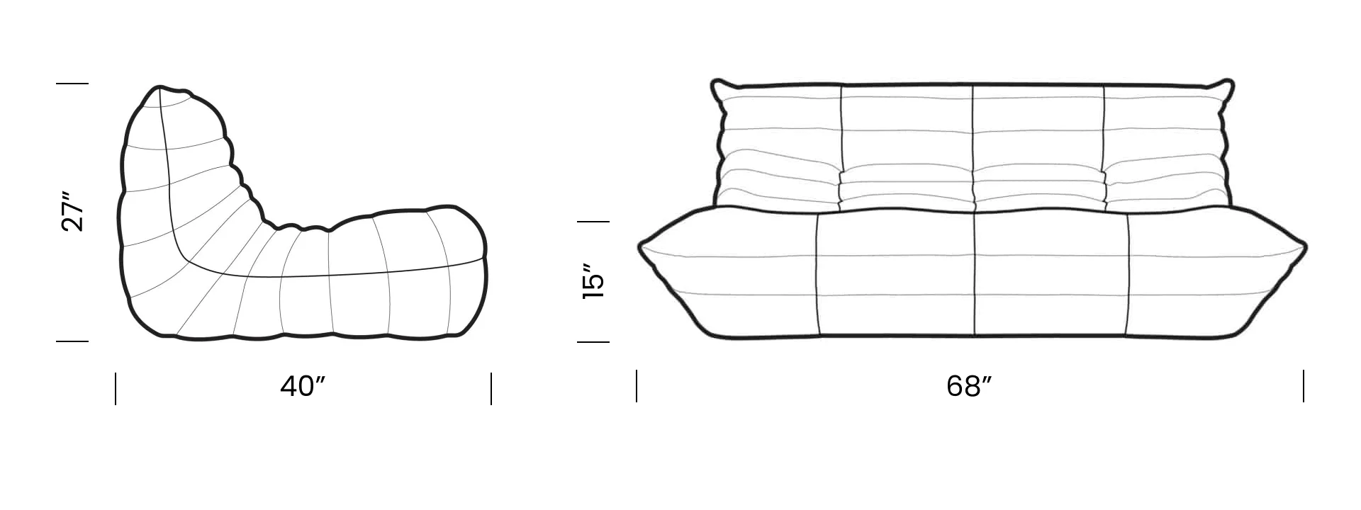 Togo Sofa Three Seater Desktop Dimensions Togo Sofa Three Seater Desktop Dimensions - Togo Sofa Replica